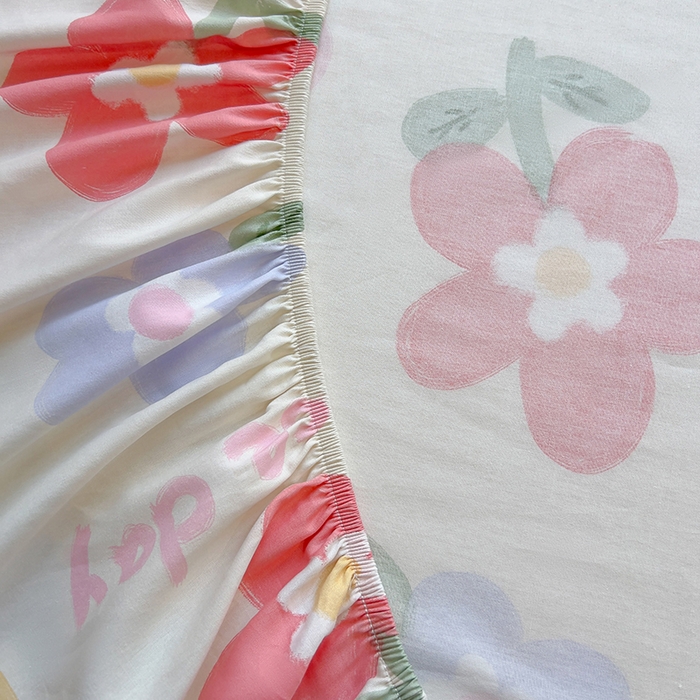 91家纺网 家纺一手货源 找家纺 拾物记 2025新款A类无荧光全喷气全棉12868单床笠 繁花集