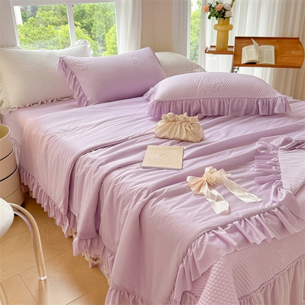 2025新款A类凉感丝床盖夏被夏凉被空调被四件套-国色天香 优雅紫