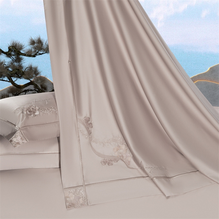 91家纺网 家纺一手货源 找家纺 高大尚婚庆馆 2025新款长绒棉高端绣花四件套-罗曼蒂 罗曼蒂香槟金