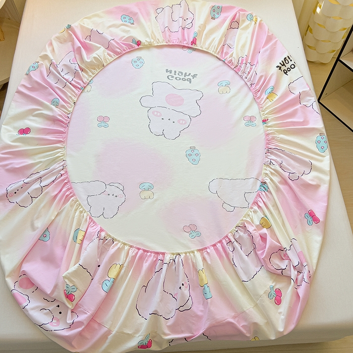 91家纺网 家纺一手货源 找家纺 拾物记 2025新款A类无荧光全喷气全棉12868单床笠 可欣兔