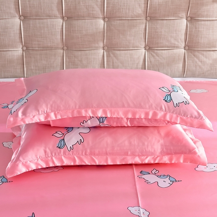 经年 2025新款印花丝绸冰丝四件套-单枕套 独角兽
