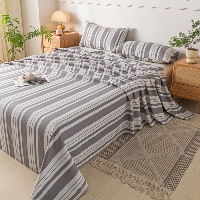 91家纺网 家纺一手货源 找家纺 阿亮家居 2025新款原棉老粗布床单系列 素雅灰