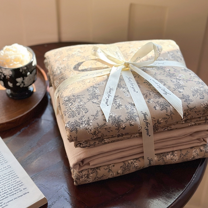 91家纺网 家纺一手货源 找家纺 吉象双层纱叠拍四件套 漫步花丛