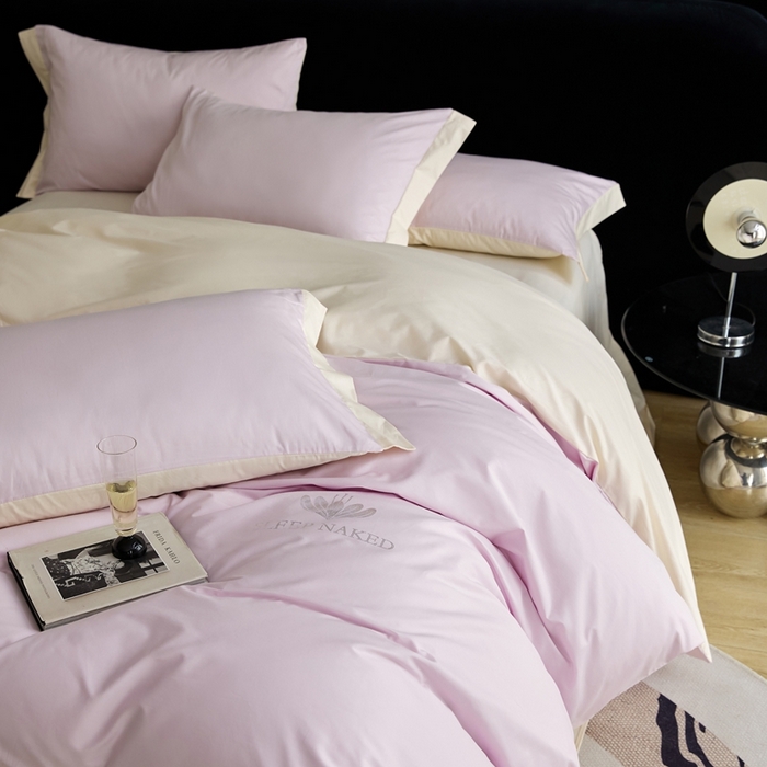 91家纺网 家纺一手货源 找家纺 金奇达家纺 2025春夏新款【特洛伊】红金裸盖™棉全棉纯棉红金裸盖棉四件套标准号全网控价（折后券后）不低于199元） 特洛伊-云烟紫