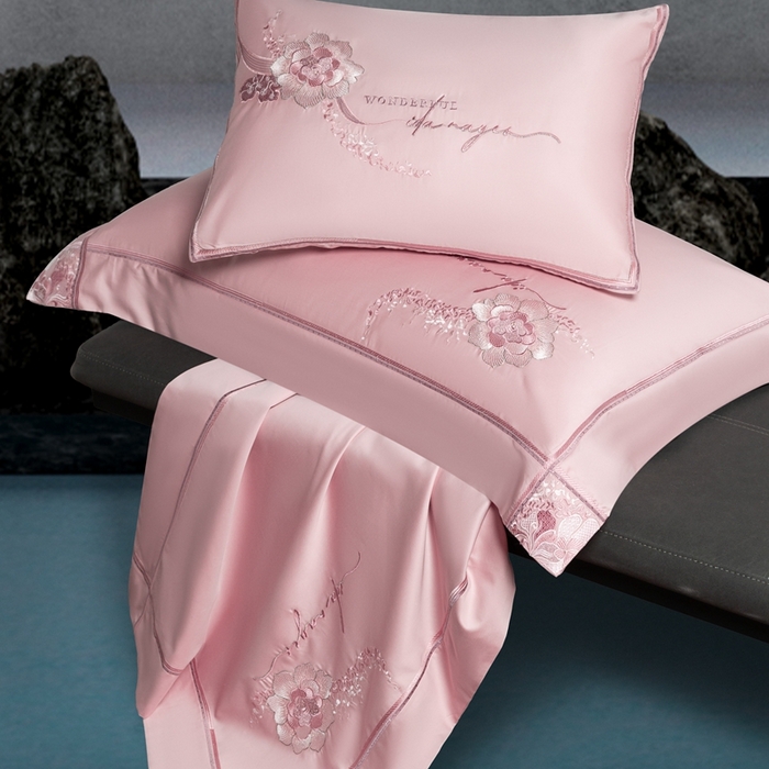 91家纺网 家纺一手货源 找家纺 （总）高大尚婚庆馆 2025新款长绒棉高端绣花四件套-罗曼蒂