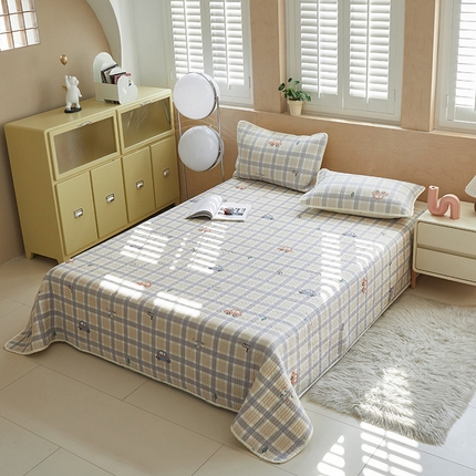 舒居家纺 2025新款双面全棉酵素砂洗床盖 小汽车