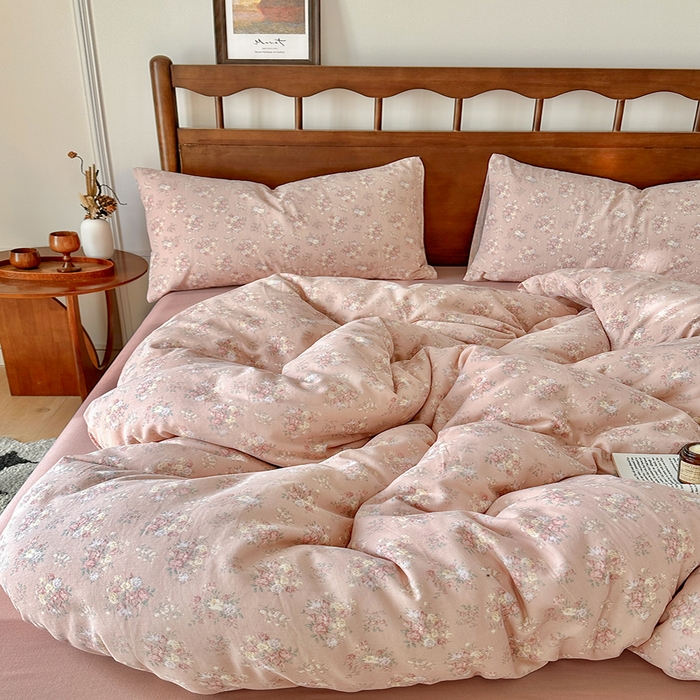 91家纺网 家纺一手货源 找家纺 （总）吉象2025新款全棉双层纱四件套