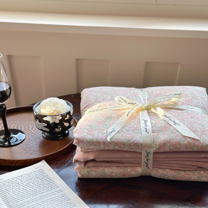 91家纺网 家纺一手货源 找家纺 吉象双层纱叠拍四件套 梨花开