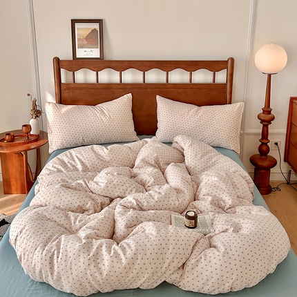 吉象2025新款全棉双层纱四件套 蝶花坊-米