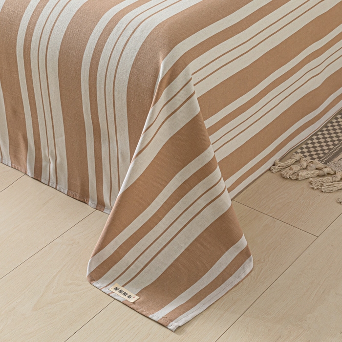 91家纺网 家纺一手货源 找家纺 阿亮家居 2025新款原棉老粗布床单系列 素雅咖