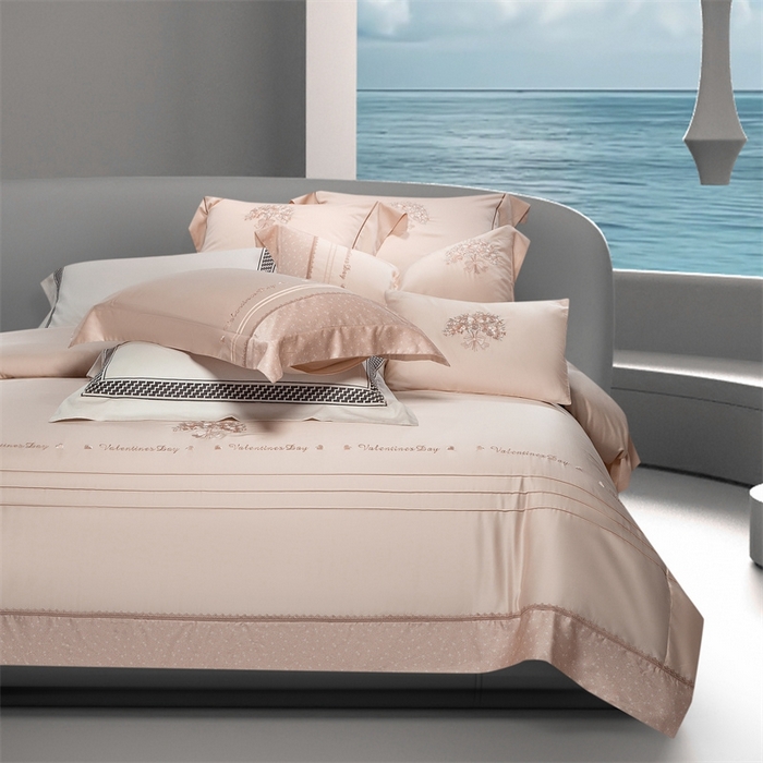 91家纺网 家纺一手货源 找家纺 高大尚婚庆馆 2025新款高端绣花四件套-艾莎 艾莎-卡其色