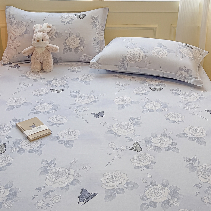 91家纺网 家纺一手货源 找家纺 拾物记 2025新款A类无荧光全喷气全棉12868单床单 蝴蝶飞飞