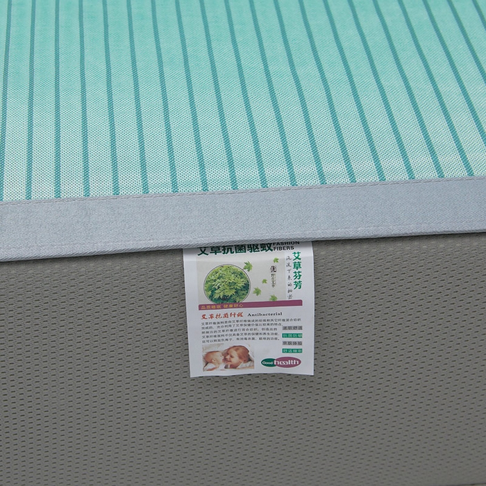 91家纺网 家纺一手货源 找家纺 阿亮家居 2025新款凉席抗菌刺绣可水洗碳光冰丝席包边无纺布冰丝席 素夏 薄荷绿-床笠款