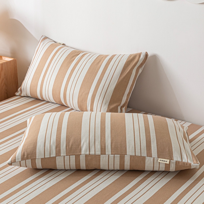 91家纺网 家纺一手货源 找家纺 阿亮家居 2025新款原棉老粗布床单系列 素雅咖