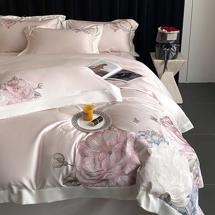 91家纺网 家纺一手货源 找家纺 优悦生活馆 2025新疆长绒棉花迹四件套【控价领券后标准不低于268】 花迹-杏花粉