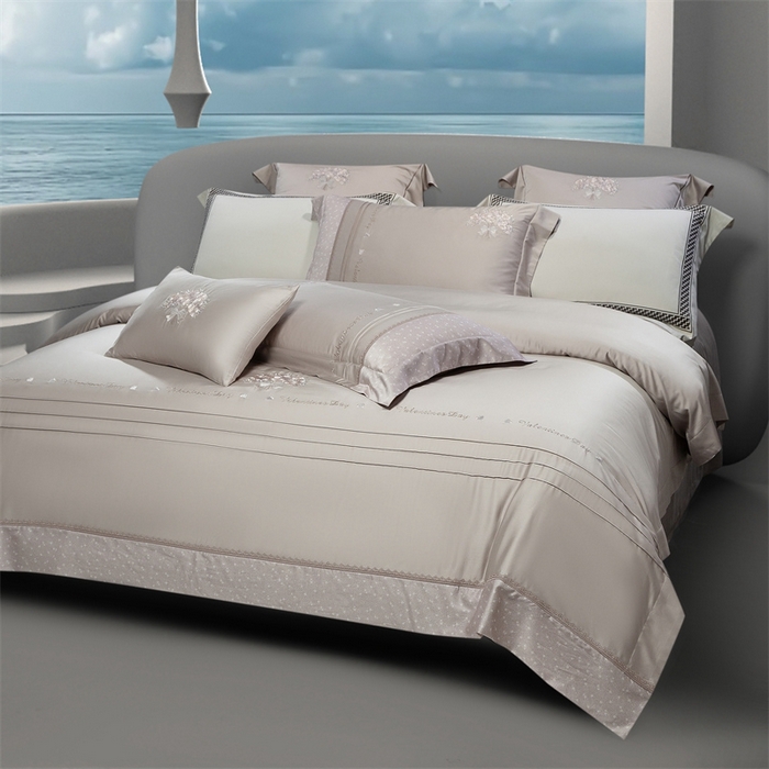 91家纺网 家纺一手货源 找家纺 高大尚婚庆馆 2025新款高端绣花四件套-艾莎 艾莎-香槟金