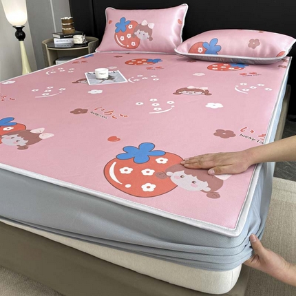 91家纺网 家纺一手货源 找家纺 （总）2025新款印花冰丝凉席反面无纺布