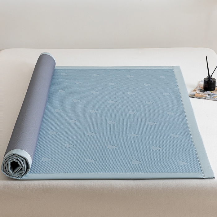 91家纺网 家纺一手货源 找家纺 阿亮家居 2025新款凉席凉豆豆软席床席款 心相印-海盐蓝