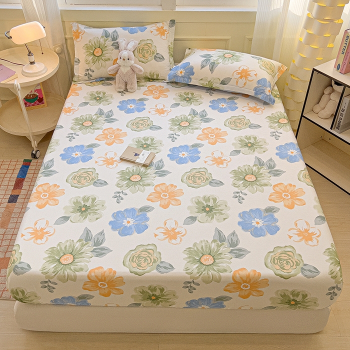 91家纺网 家纺一手货源 找家纺 拾物记 2025新款A类无荧光全喷气全棉12868单床笠 南笙梦境