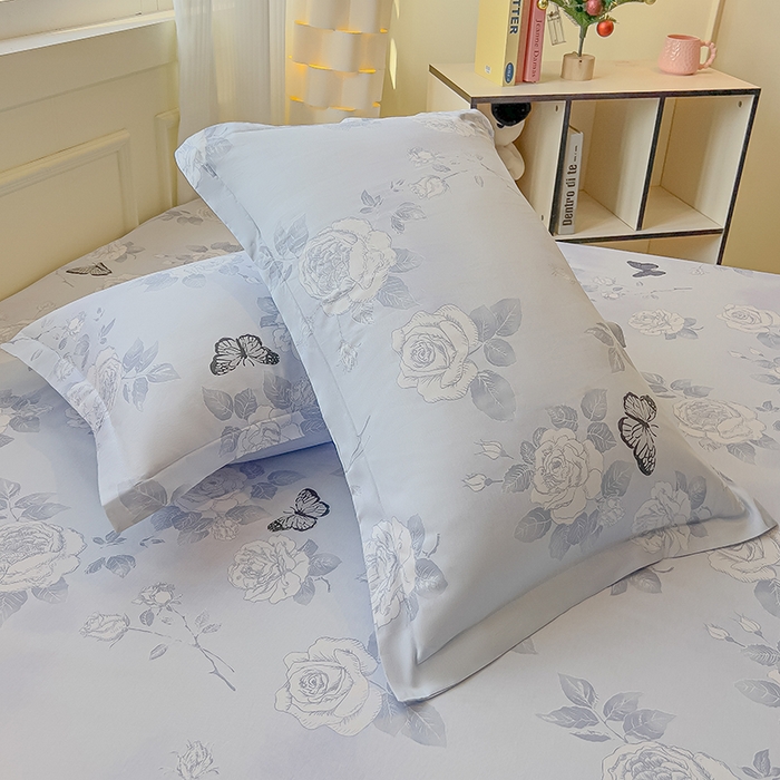 91家纺网 家纺一手货源 找家纺 拾物记 2025新款A类无荧光全喷气全棉12868单枕套 蝴蝶飞飞