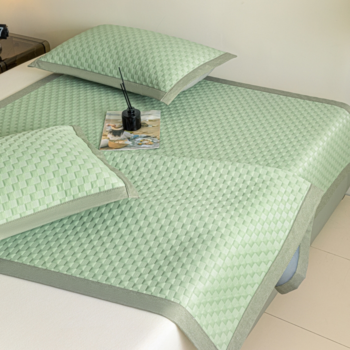 91家纺网 家纺一手货源 找家纺 阿亮家居 2025新款凉席凉豆豆软席床席款 异空间-梵克绿