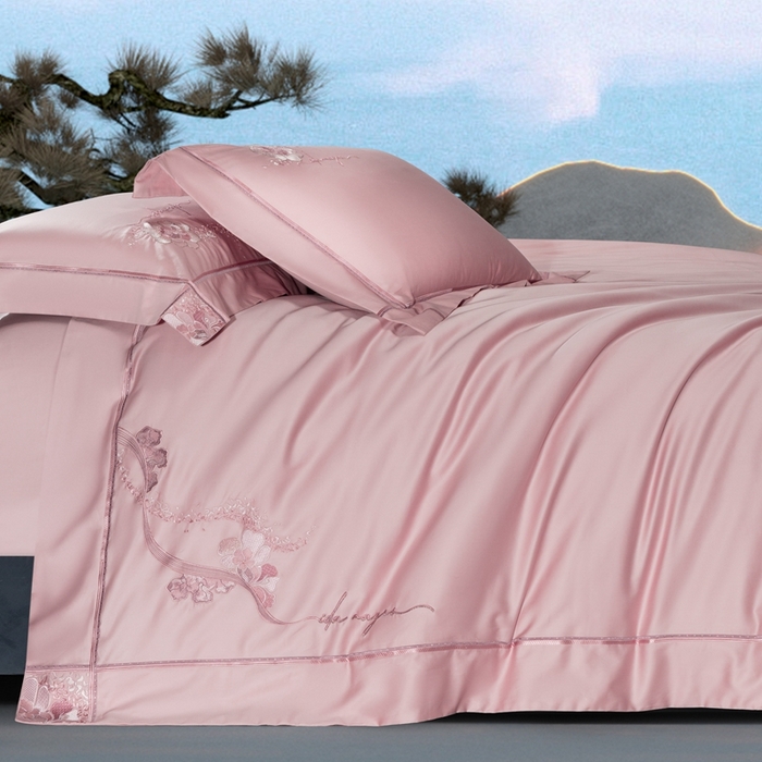 91家纺网 家纺一手货源 找家纺 （总）高大尚婚庆馆 2025新款长绒棉高端绣花四件套-罗曼蒂