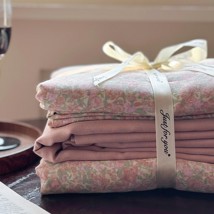 91家纺网 家纺一手货源 找家纺 吉象双层纱叠拍四件套 梨花开