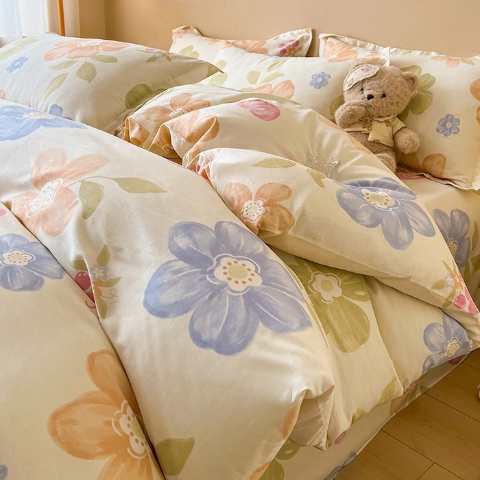 91家纺网 家纺一手货源 找家纺 名优家纺 2025新款A类全棉纯棉韩版印花四件套 漫春