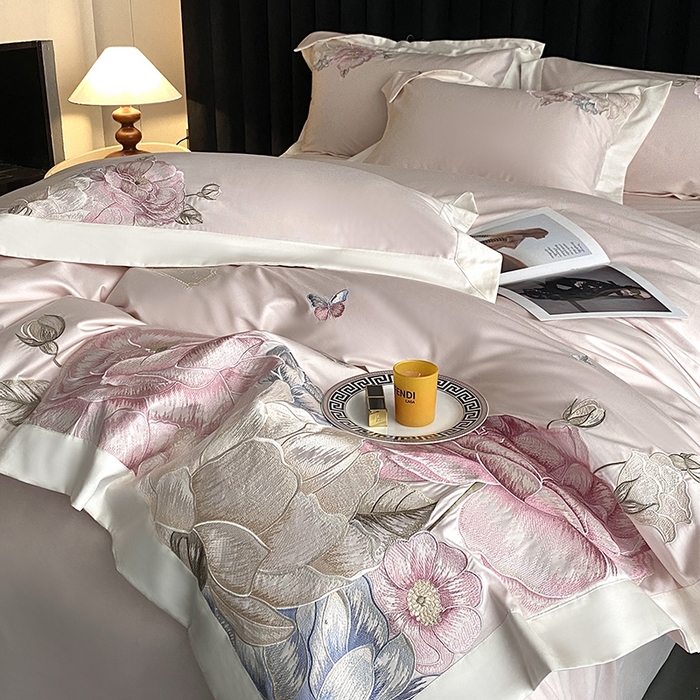 91家纺网 家纺一手货源 找家纺 优悦生活馆 2025新疆长绒棉花迹四件套【控价领券后标准不低于268】 花迹-杏花粉