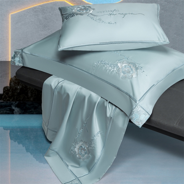 91家纺网 家纺一手货源 找家纺 高大尚婚庆馆 2025新款长绒棉高端绣花四件套-罗曼蒂 罗曼蒂水晶兰