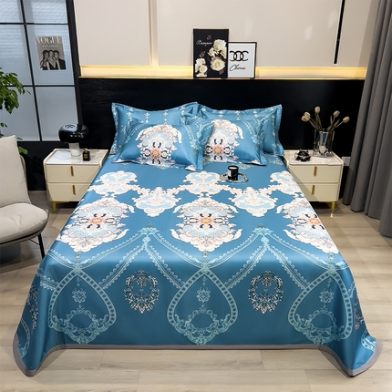 91家纺网 家纺一手货源 找家纺 （总）柏薇 2025新款冰丝床单款凉席三件套