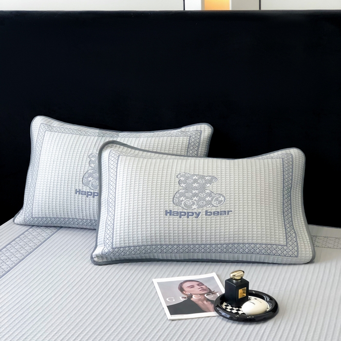 91家纺网 家纺一手货源 找家纺 首尔家纺 2025新款大版凉感丝凉席 快乐熊-高级灰