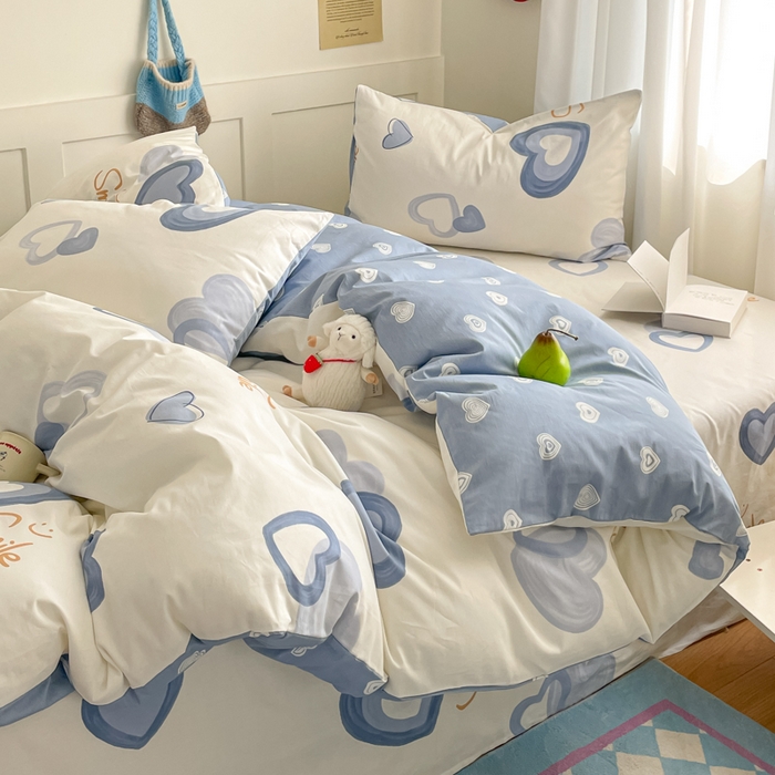 91家纺网 家纺一手货源 找家纺 首尔家纺 2025新款全棉印花四件套小清新系列 小欣喜