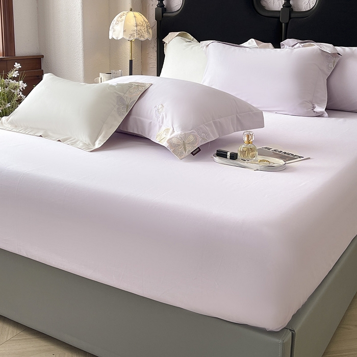 91家纺网 家纺一手货源 找家纺 直播爆款A类100支长绒棉夹棉床盖床笠四件套全棉纯棉床单加厚高端重工刺绣四季款床上用品 茉婉-黛紫