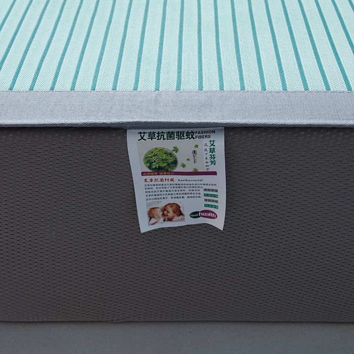 91家纺网 家纺一手货源 找家纺 阿亮家居 2025新款凉席三明治刺绣可水洗碳光冰丝席宽包边艾香系列 艾香冰丝席条纹-薄荷绿