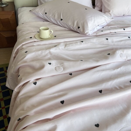 棉生活家纺 2025新款ins小清新水洗冰丝夏被四件套 草莓奶冻 玉