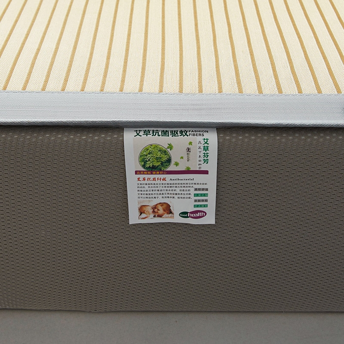 91家纺网 家纺一手货源 找家纺 阿亮家居 2025新款凉席三明治刺绣可水洗碳光冰丝席宽包边艾香系列 艾香冰丝席条纹-星光银