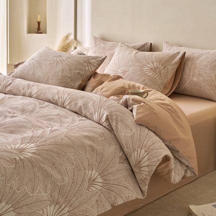 金丝鸟2025新款全棉纯棉三层纱提花四件套 耶鲁斯驼