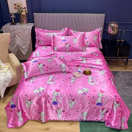 经年 2025新款丝绸印花夏被四件套 公主猫-夏被