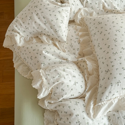 91家纺网 家纺一手货源 找家纺 （总）TT.one 塔塔家居 2025新款全棉双层纱复古立体花边系列