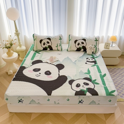 91家纺网 家纺一手货源 找家纺 （总）希廷顿 2025新款大版印花乳胶凉席床笠款三件套