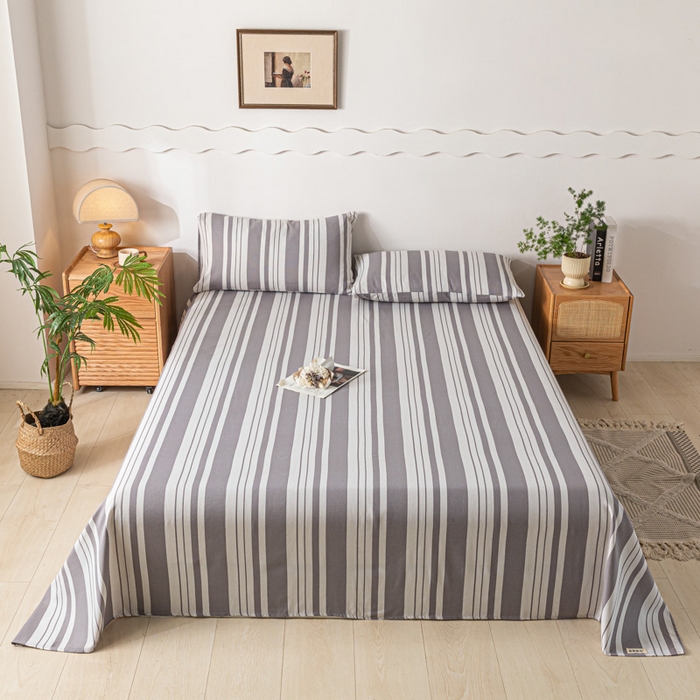 91家纺网 家纺一手货源 找家纺 阿亮家居 2025新款原棉老粗布床单系列 素雅灰