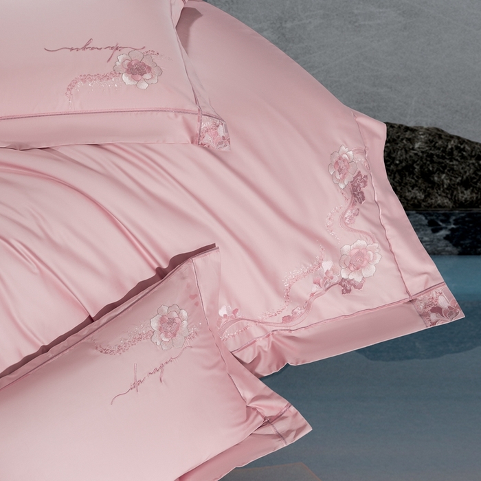 91家纺网 家纺一手货源 找家纺 （总）高大尚婚庆馆 2025新款长绒棉高端绣花四件套-罗曼蒂