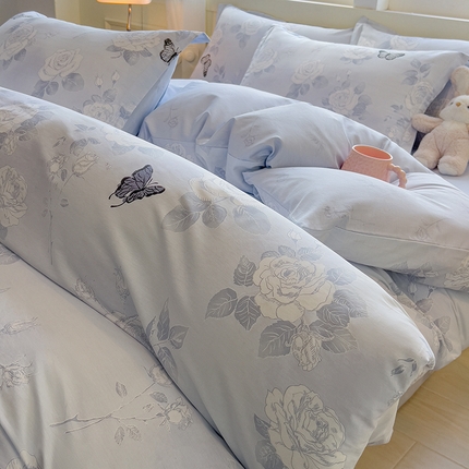 拾物记 2025新款A类无荧光全喷气全棉12868四件套 蝴蝶飞飞