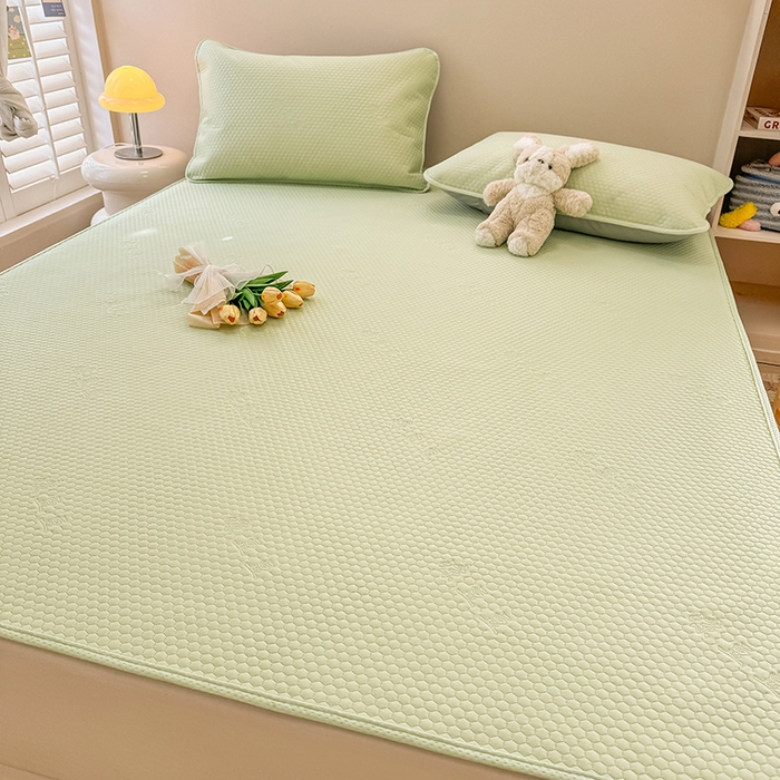 91家纺网 家纺一手货源 找家纺 阿亮家居 2025新款凉席凉豆豆单包边可水席单凉席三件套冰豆豆席 小米粒清新绿床席款