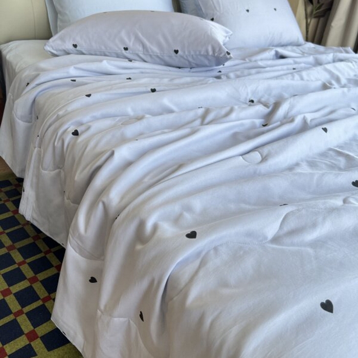 91家纺网 家纺一手货源 找家纺 棉生活家纺 2025新款ins小清新水洗冰丝夏被四件套 海盐芝士 灰