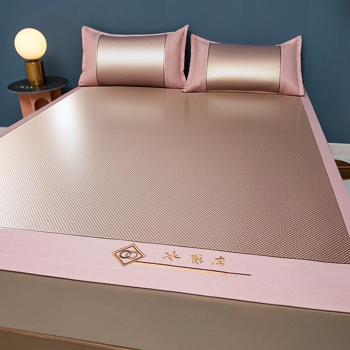 91家纺网 家纺一手货源 找家纺 琪琪阁 2026新款冰藤三明治凉席 星星-樱粉