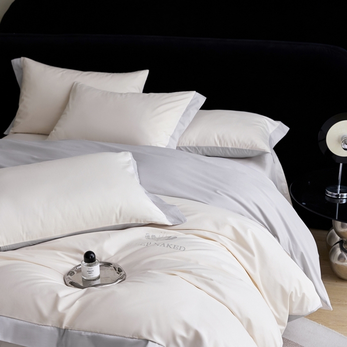 91家纺网 家纺一手货源 找家纺 金奇达家纺 2025春夏新款【特洛伊】红金裸盖™棉全棉纯棉红金裸盖棉四件套标准号全网控价（折后券后）不低于199元） 特洛伊-米灰