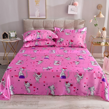 经年 2025新款印花丝绸冰丝四件套-单床单 公主猫