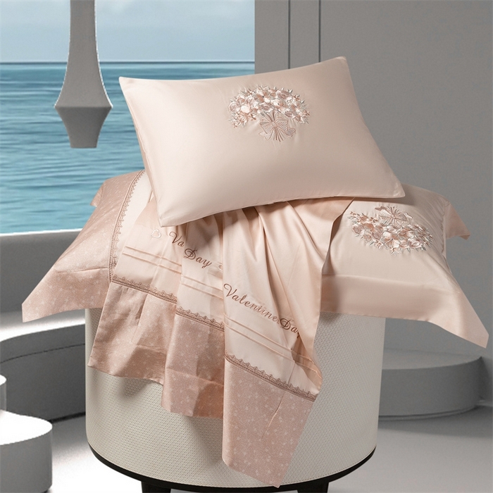 91家纺网 家纺一手货源 找家纺 高大尚婚庆馆 2025新款高端绣花四件套-艾莎 艾莎-卡其色